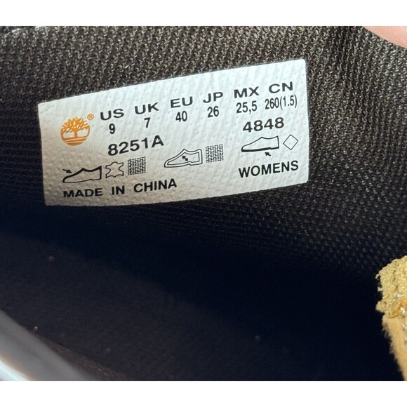 Timberland Women's Amston Wedge High Heel Wheat Suede Leather Boots SIZE 9 - Picture 15 of 16